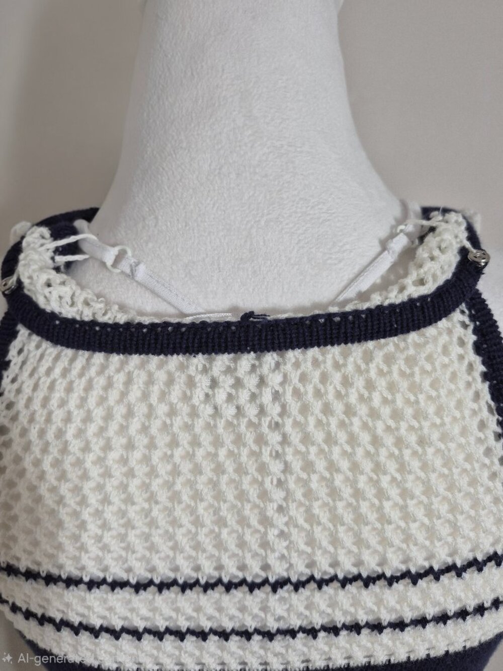 VENUS Women’s Sleeveless Knit Halter Navy & White Maxi Dress – Size XS (NWOT) - Picture 6 of 10
